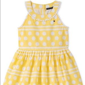Tommy Hilfiger Stripes and Polka Dot Yellow Dress
